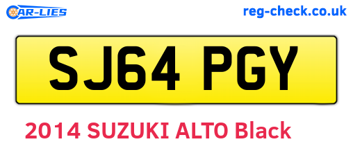 SJ64PGY are the vehicle registration plates.