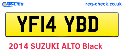 YF14YBD are the vehicle registration plates.
