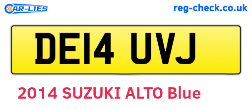 DE14UVJ are the vehicle registration plates.