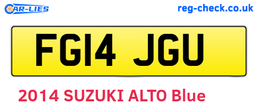 FG14JGU are the vehicle registration plates.