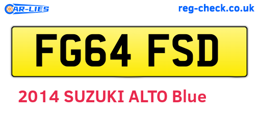 FG64FSD are the vehicle registration plates.