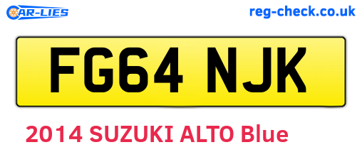 FG64NJK are the vehicle registration plates.