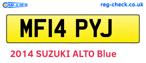 MF14PYJ are the vehicle registration plates.