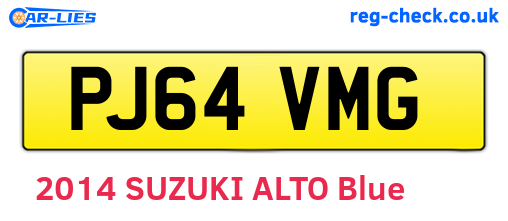 PJ64VMG are the vehicle registration plates.