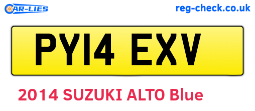 PY14EXV are the vehicle registration plates.
