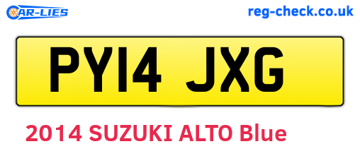 PY14JXG are the vehicle registration plates.