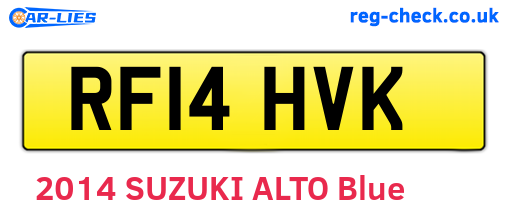 RF14HVK are the vehicle registration plates.