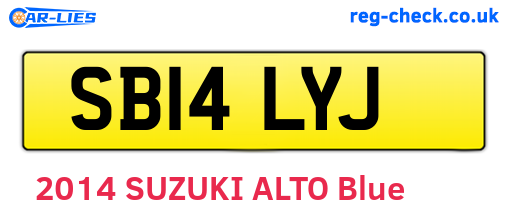 SB14LYJ are the vehicle registration plates.