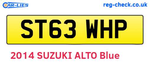 ST63WHP are the vehicle registration plates.