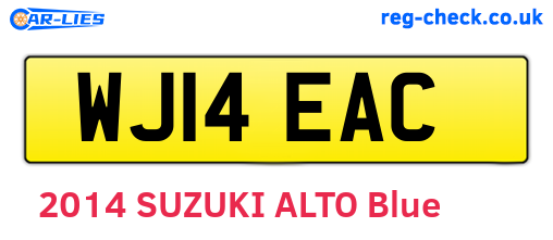 WJ14EAC are the vehicle registration plates.
