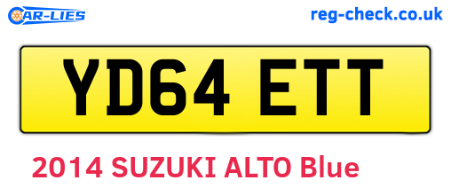 YD64ETT are the vehicle registration plates.