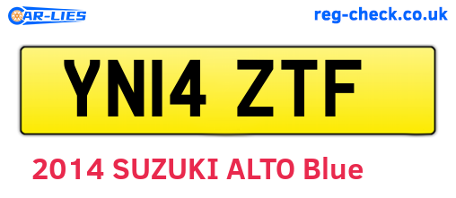 YN14ZTF are the vehicle registration plates.