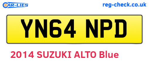 YN64NPD are the vehicle registration plates.