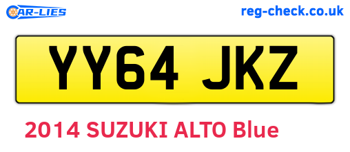 YY64JKZ are the vehicle registration plates.