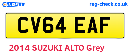 CV64EAF are the vehicle registration plates.
