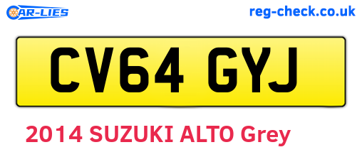 CV64GYJ are the vehicle registration plates.