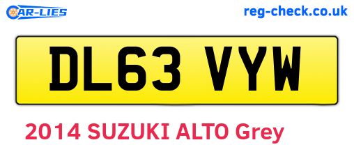 DL63VYW are the vehicle registration plates.