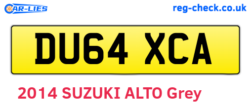 DU64XCA are the vehicle registration plates.