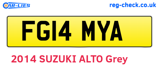 FG14MYA are the vehicle registration plates.