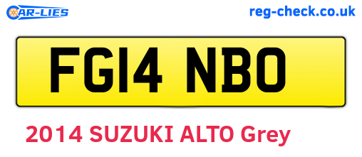 FG14NBO are the vehicle registration plates.
