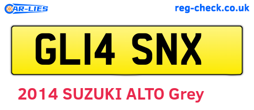 GL14SNX are the vehicle registration plates.
