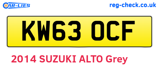 KW63OCF are the vehicle registration plates.