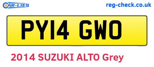 PY14GWO are the vehicle registration plates.