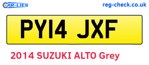 PY14JXF are the vehicle registration plates.