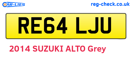 RE64LJU are the vehicle registration plates.