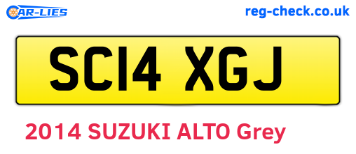 SC14XGJ are the vehicle registration plates.