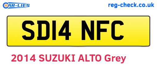 SD14NFC are the vehicle registration plates.