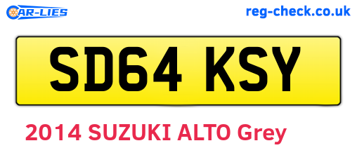 SD64KSY are the vehicle registration plates.