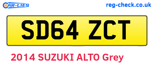 SD64ZCT are the vehicle registration plates.