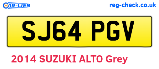 SJ64PGV are the vehicle registration plates.