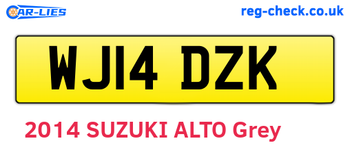 WJ14DZK are the vehicle registration plates.