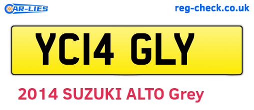 YC14GLY are the vehicle registration plates.