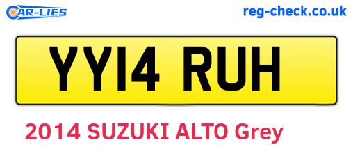 YY14RUH are the vehicle registration plates.