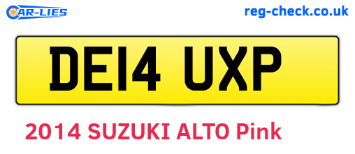 DE14UXP are the vehicle registration plates.