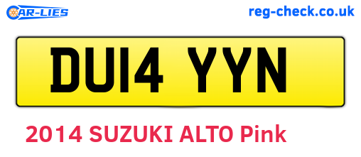 DU14YYN are the vehicle registration plates.