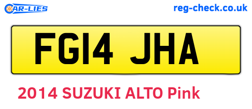 FG14JHA are the vehicle registration plates.