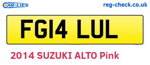 FG14LUL are the vehicle registration plates.