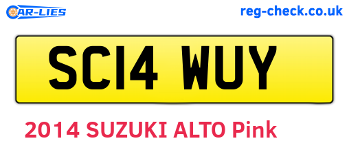 SC14WUY are the vehicle registration plates.
