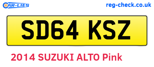 SD64KSZ are the vehicle registration plates.
