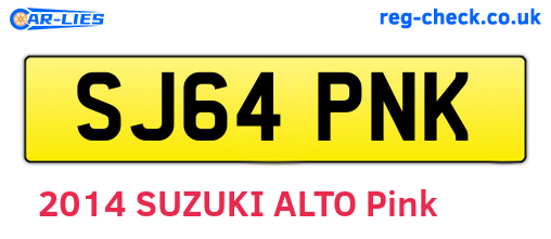 SJ64PNK are the vehicle registration plates.