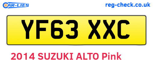 YF63XXC are the vehicle registration plates.