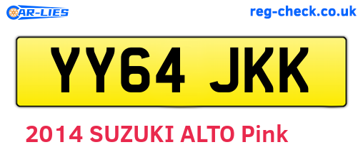 YY64JKK are the vehicle registration plates.