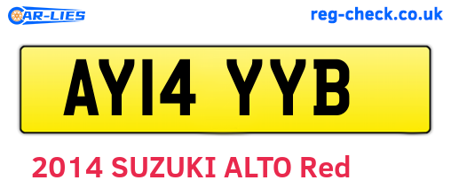 AY14YYB are the vehicle registration plates.