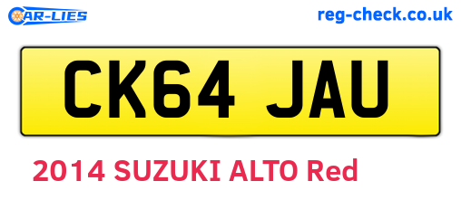 CK64JAU are the vehicle registration plates.