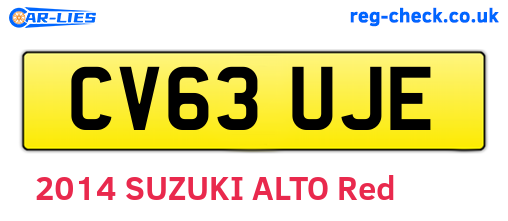 CV63UJE are the vehicle registration plates.