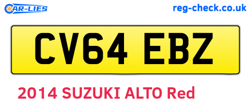 CV64EBZ are the vehicle registration plates.